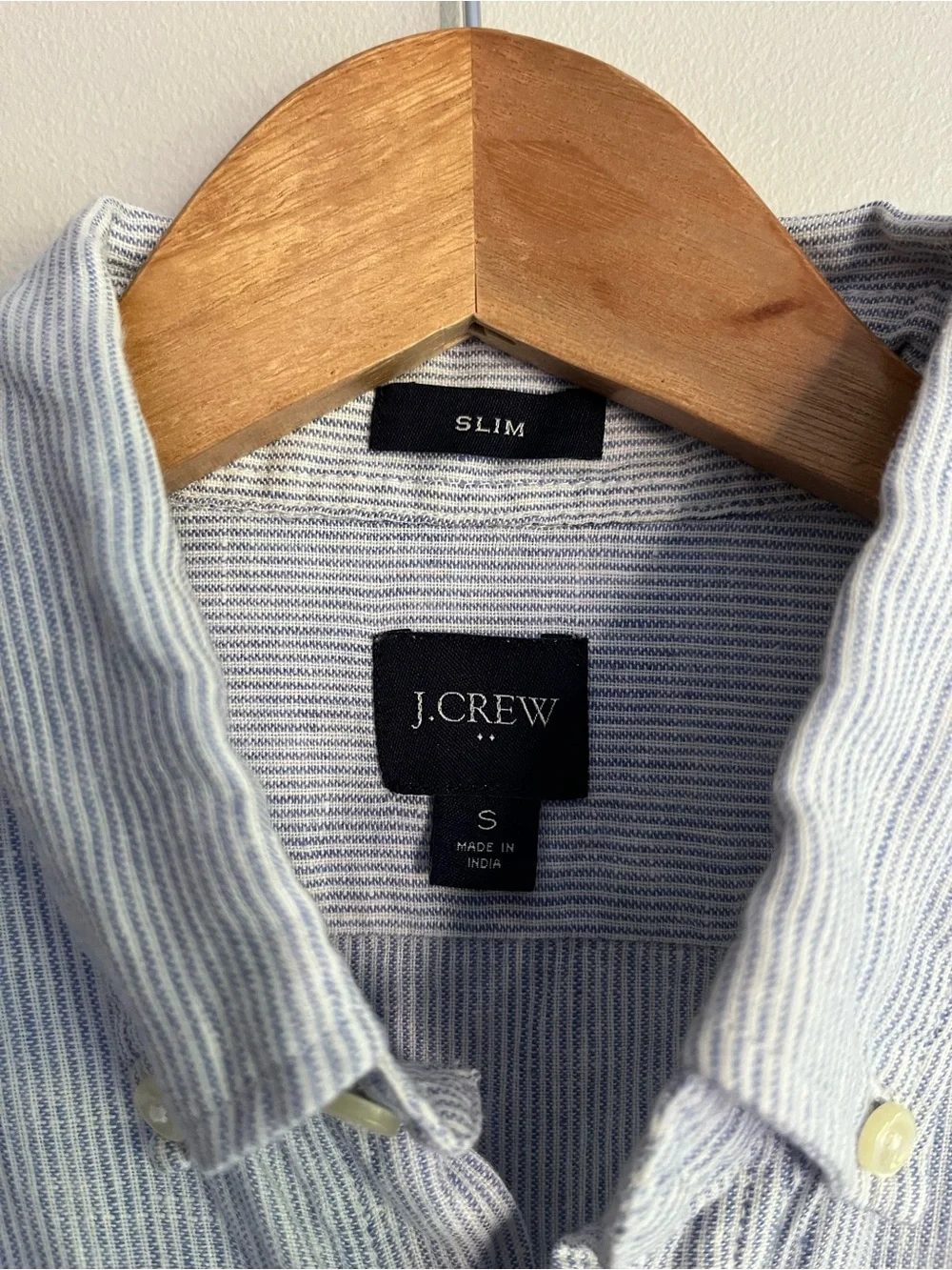 J. Crew Light Blue Stripe Short-Sleeve Slim Fit Button-Down Shirt Small